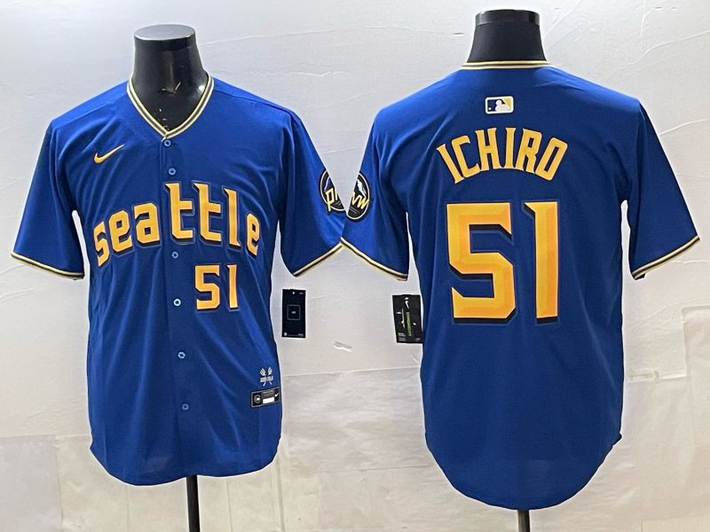 Men Nike 2025 Seattle Mariners #51 Ichiro Blue City Edition MLB Jersey 007->seattle mariners->MLB Jersey